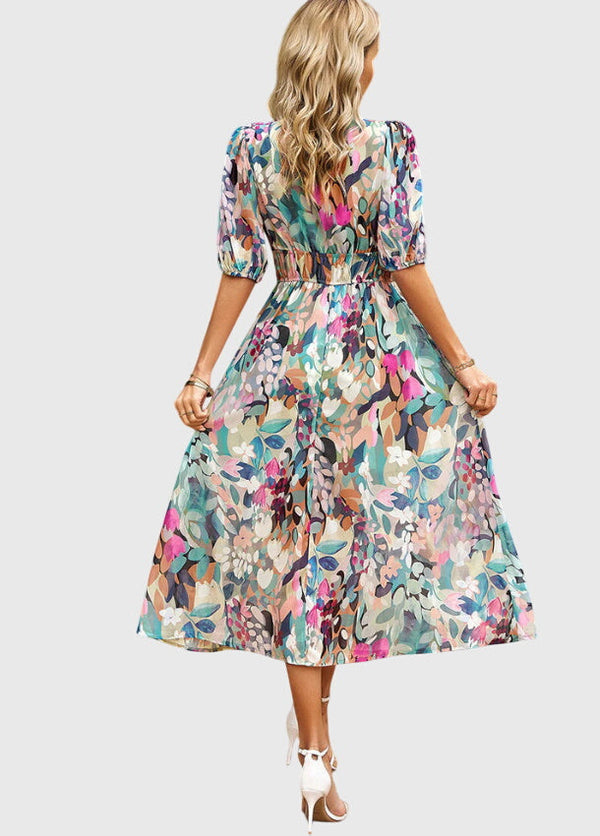 Merlin™ | Robe midi florale flatteuse