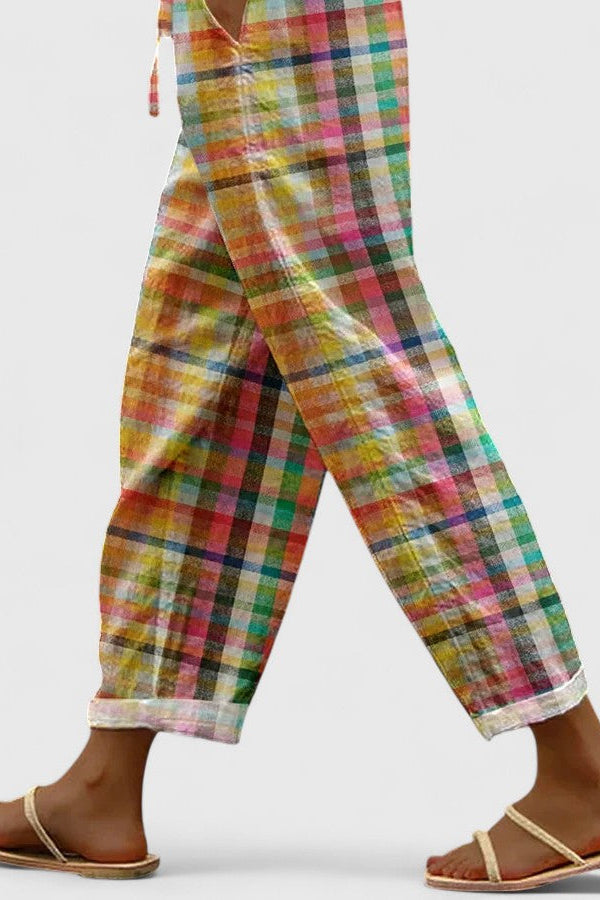Gisara | Pantalon à carreaux confortable