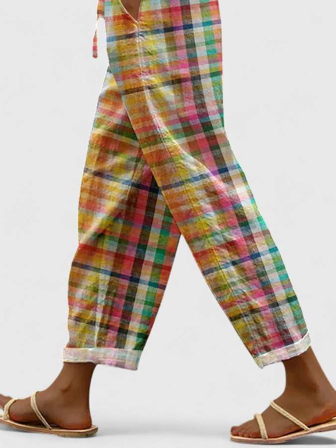 Gisara | Pantalon à carreaux confortable