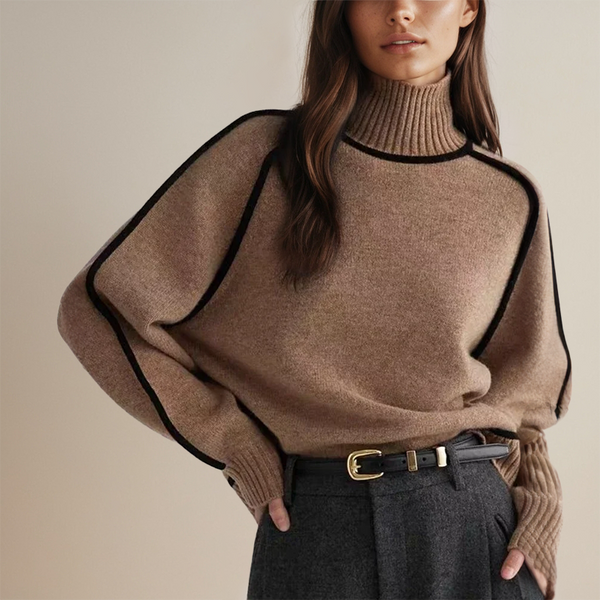 Malia | Pull à col roulé couture