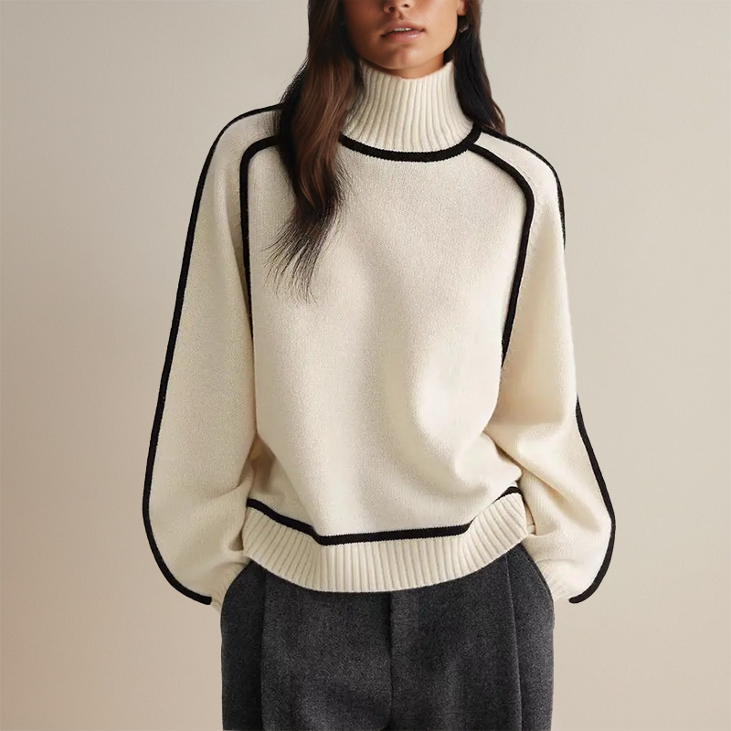 Malia | Pull à col roulé couture