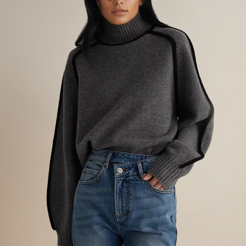 Malia | Pull à col roulé couture