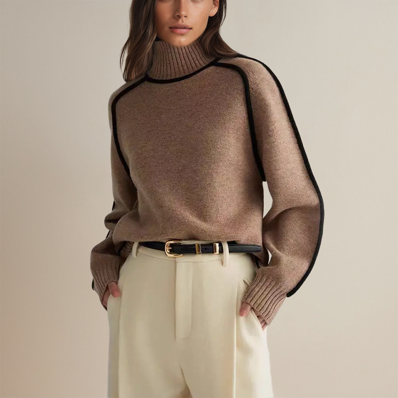 Malia | Pull à col roulé couture