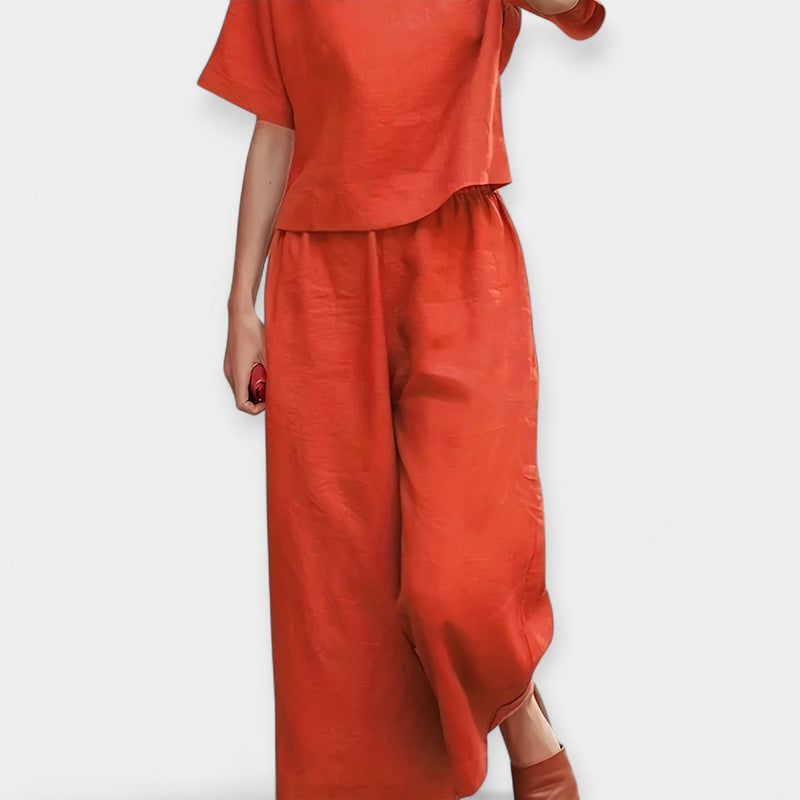 Ensemble pantalon léger avec haut à manches courtes
