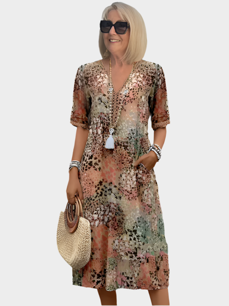 Robe midi vibrante avec poches