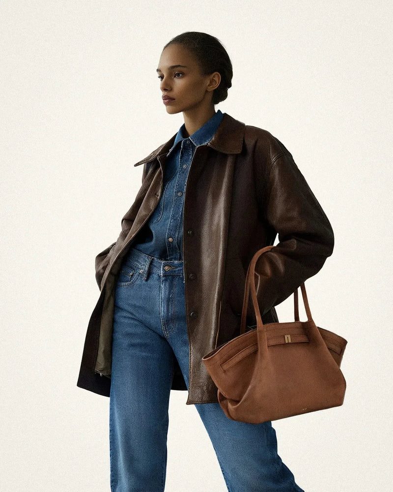 Riley™ - Sac sous-bras en micro cuir suédé