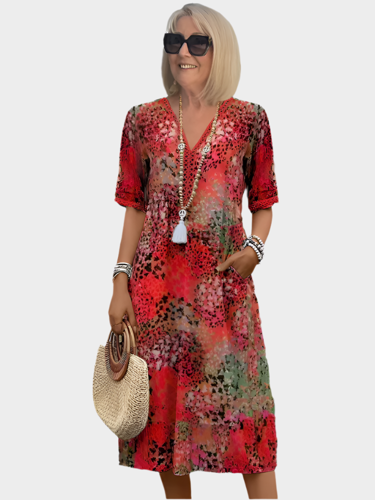 Robe midi vibrante avec poches