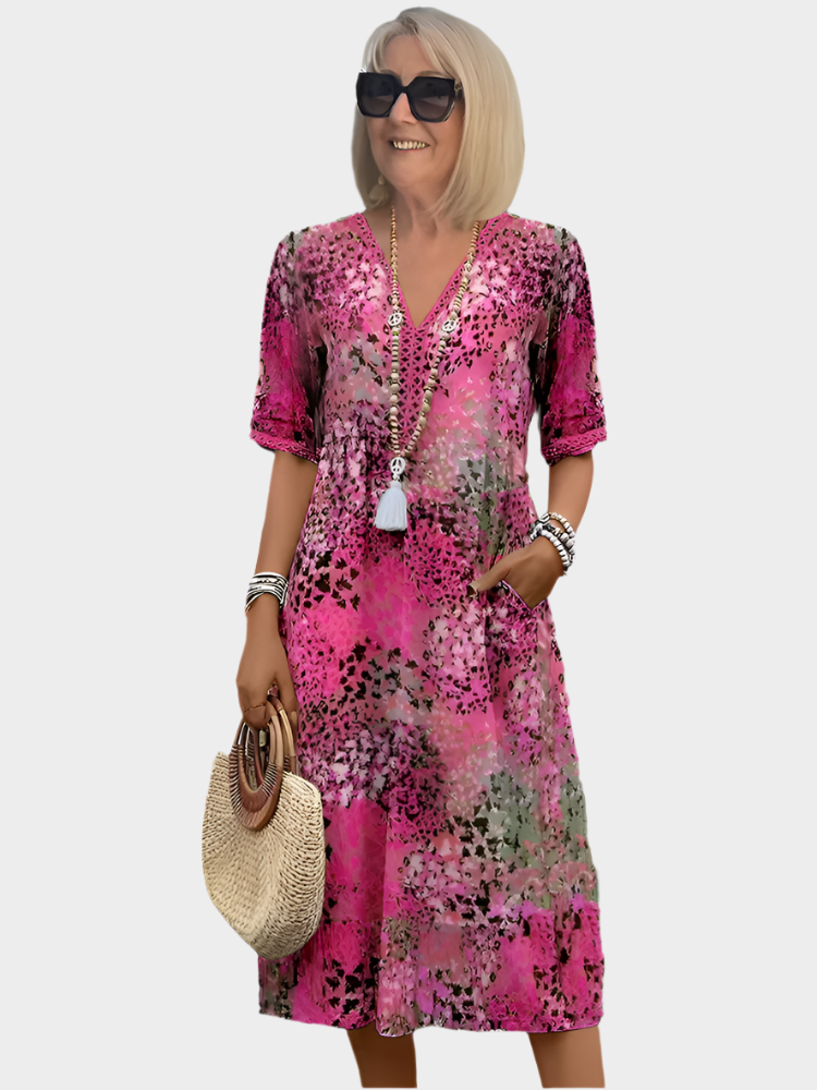 Robe midi vibrante avec poches