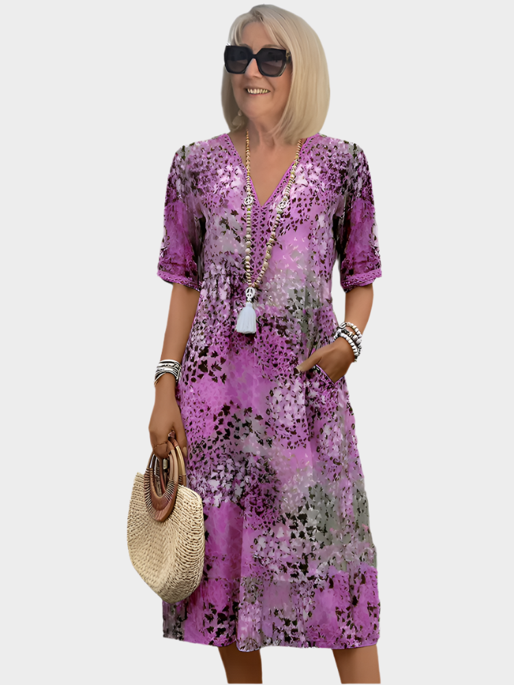 Robe midi vibrante avec poches