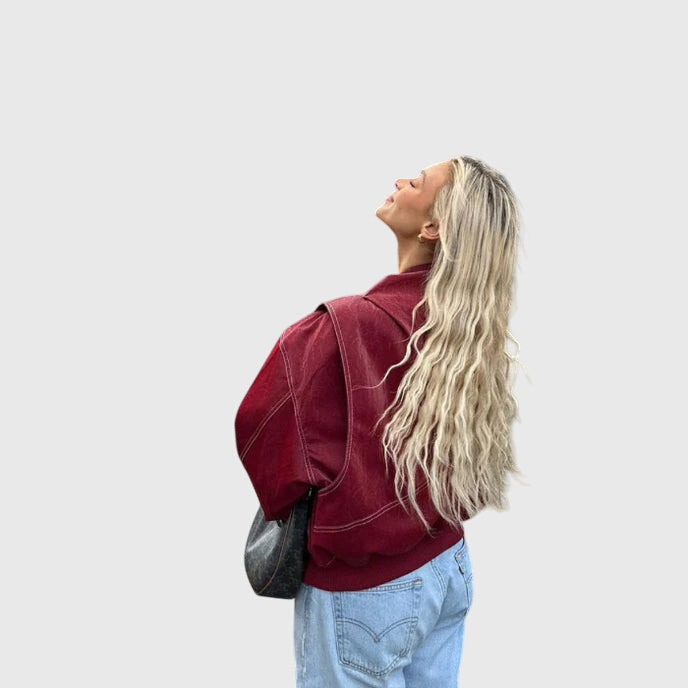 Faye™ - Veste en cuir surdimensionnée