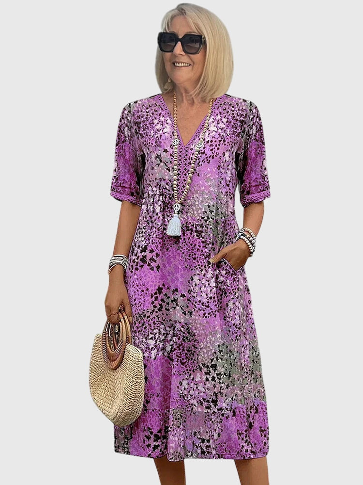 Yvonna™ | Robe midi florale élégante
