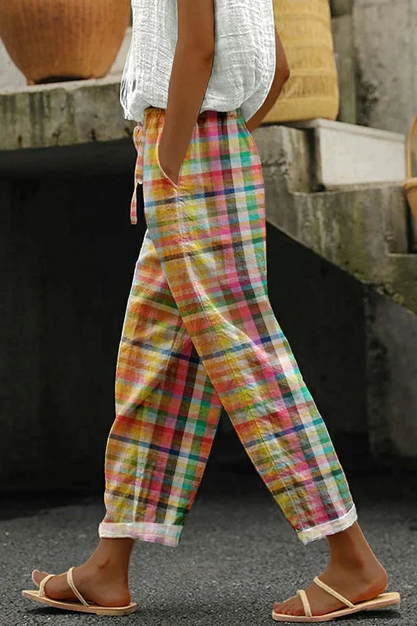 Noëlle - Pantalon Rétro à Carreaux