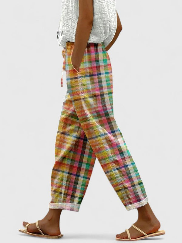 Gisara | Pantalon à carreaux confortable