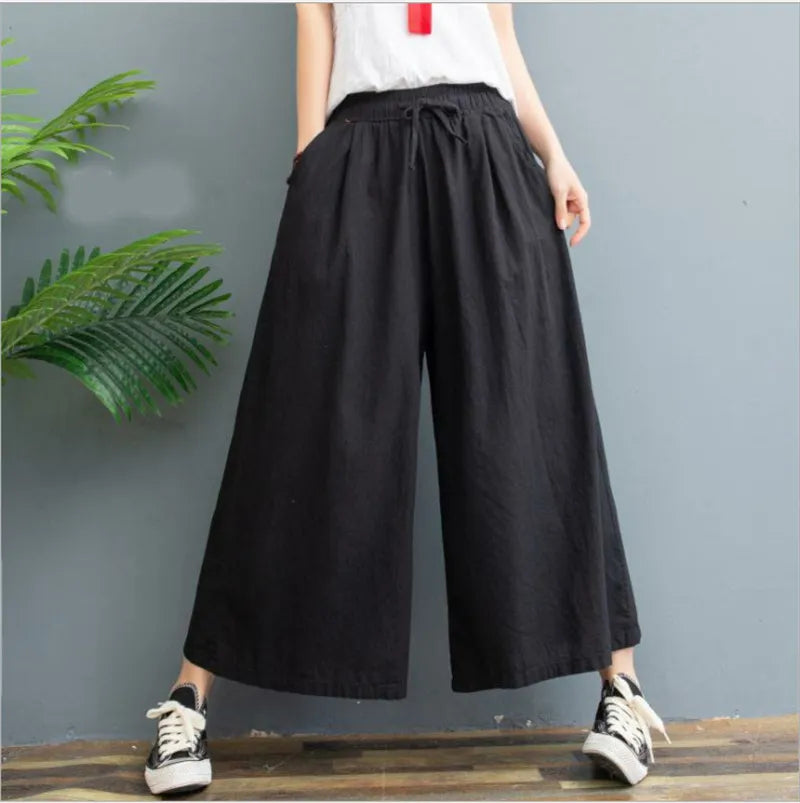 AMELINA – PANTALON CONFORT EN LIN PLISSÉ