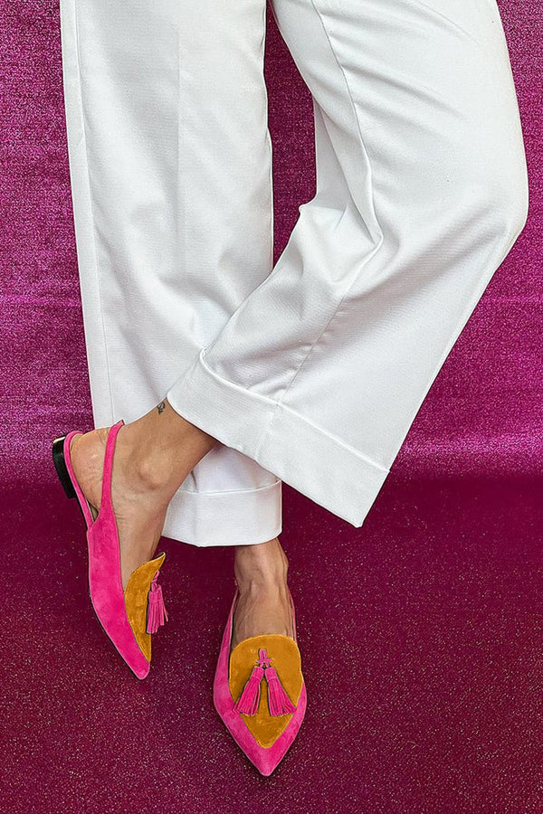 Rosaa™ | Ballerines colorées avec franges et bride décorative à la cheville