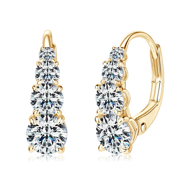 Boucles d'oreilles Carol quatre pierres | Or