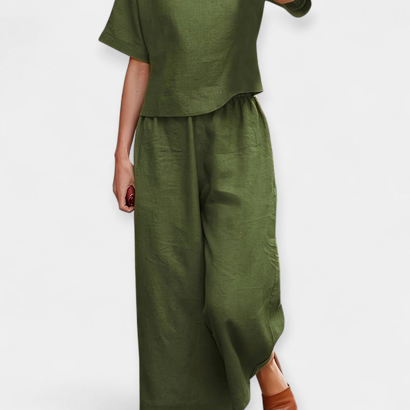 Ensemble pantalon léger avec haut à manches courtes