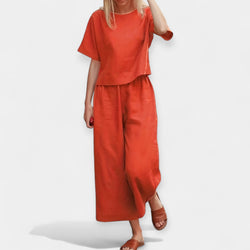 Ensemble pantalon léger avec haut à manches courtes