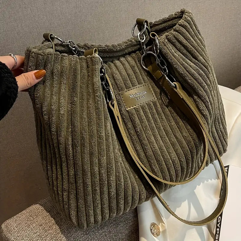 Layla™ - Sac fourre-tout élégant en velours côtelé