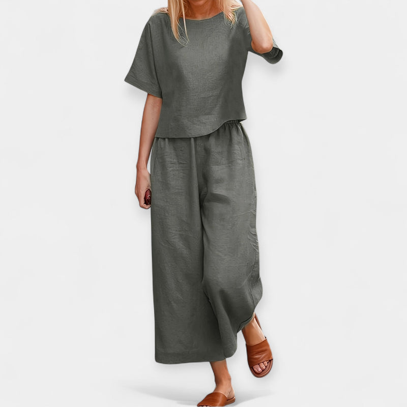 Ensemble pantalon léger avec haut à manches courtes