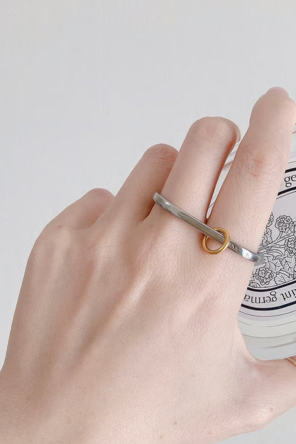 Bague double en métal mélangé