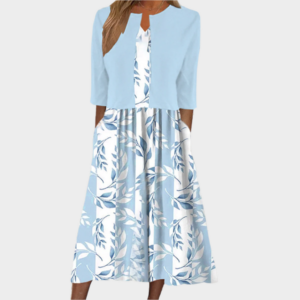Robe midi aérienne avec veste élégante
