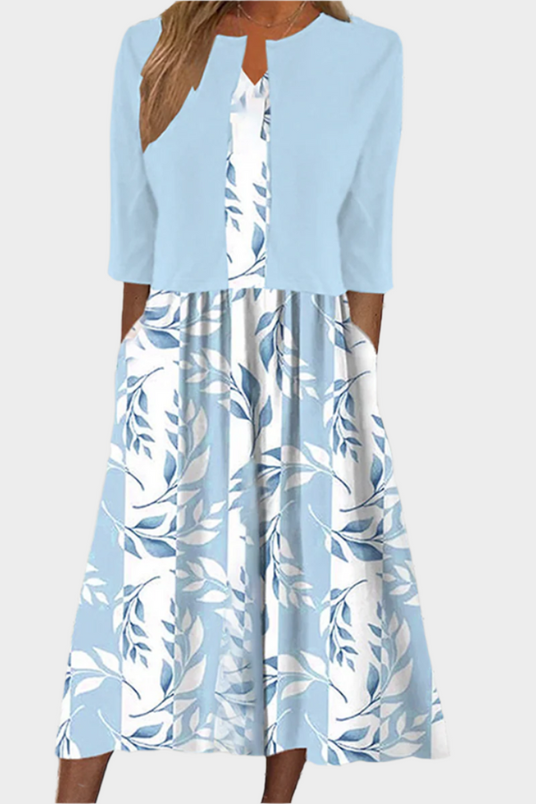 Robe midi aérienne avec veste élégante