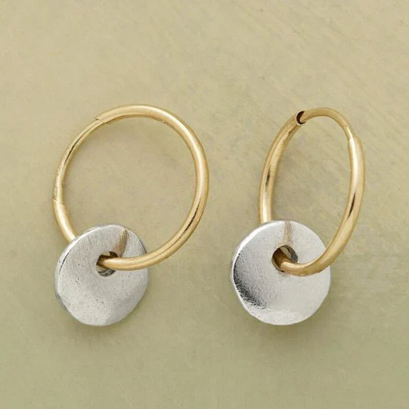 Créoles plaquées or exquis et boucles d'oreilles plaquées argent | Or mélangé