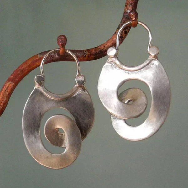 Boucles d'oreilles forme irrégulière antique | Or blanc