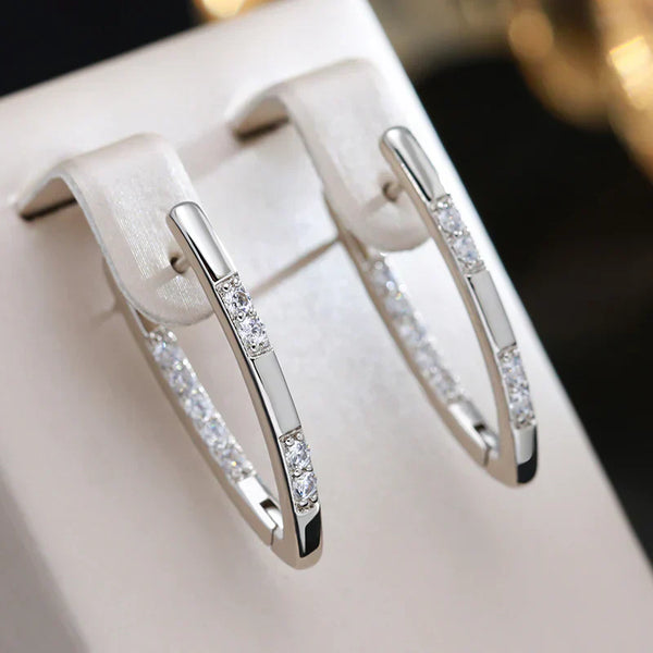 Boucles d'oreilles en zircone exquises | Or