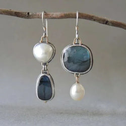 Boucles d'oreilles vintage célestes | Or blanc