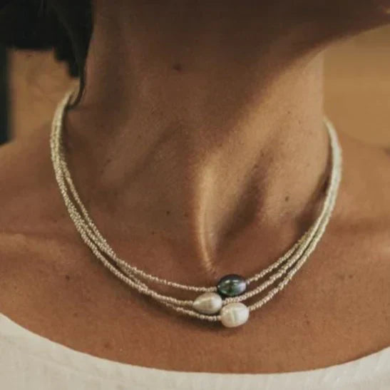 Collier en perles à lustre antique | Or
