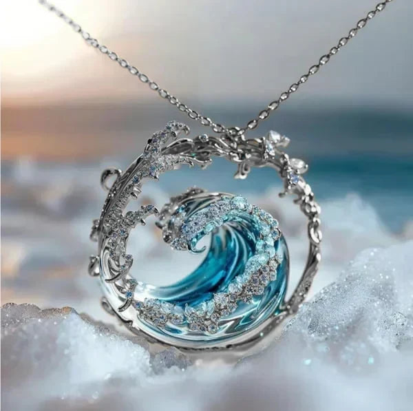 Collier Azure Pledge | Or blanc