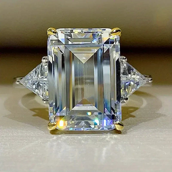 Bague carrée en verre antique | Or