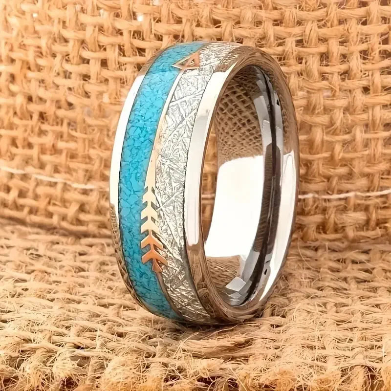 Bague en argent émaillée antique | Or blanc