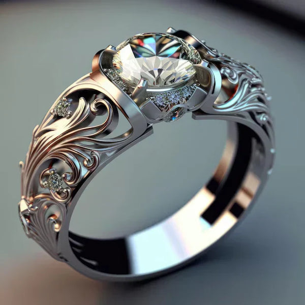 Bague en cristal exquis | Or blanc
