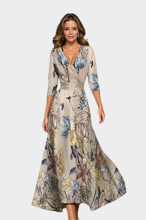 Robe midi avec taille haute et coupe décontractée
