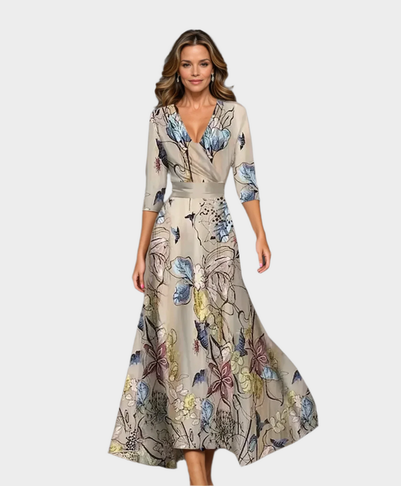 Robe midi avec taille haute et coupe décontractée