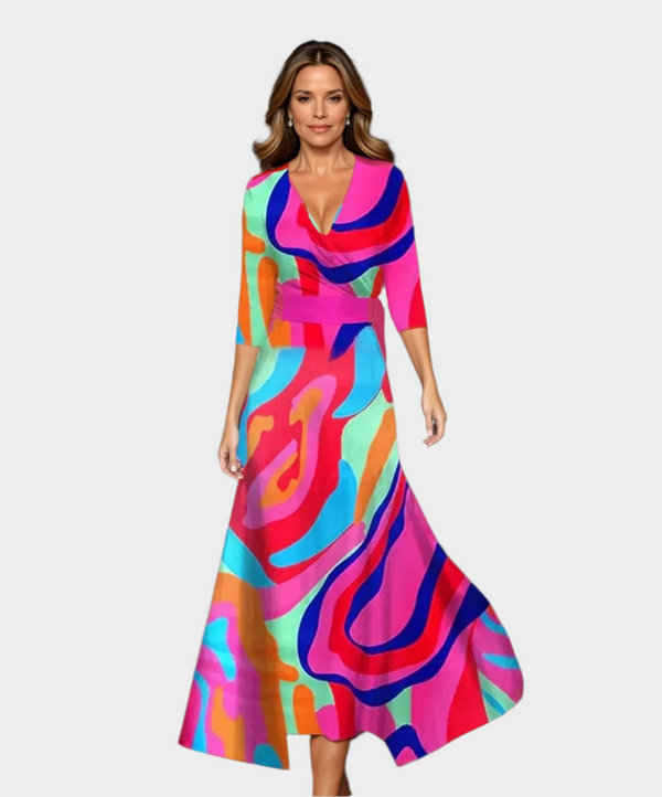 Robe midi avec taille haute et coupe décontractée