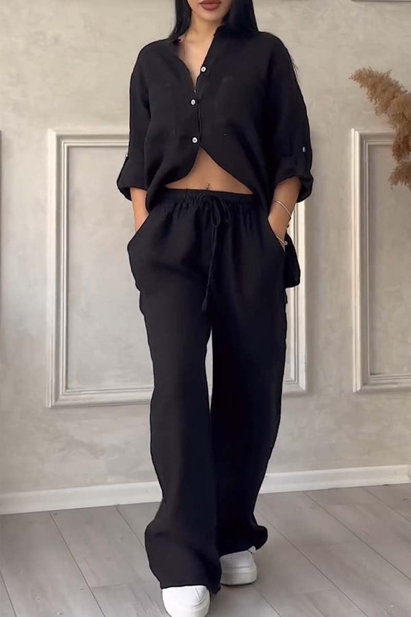 Fara | Ensemble Luxe en Coton et Lin – Chemise et Pantalon
