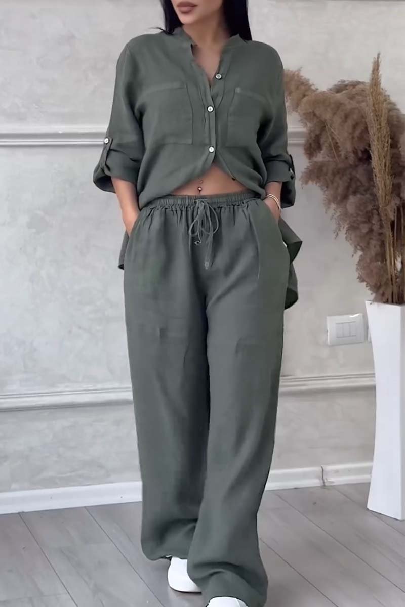 Fara | Ensemble Luxe en Coton et Lin – Chemise et Pantalon