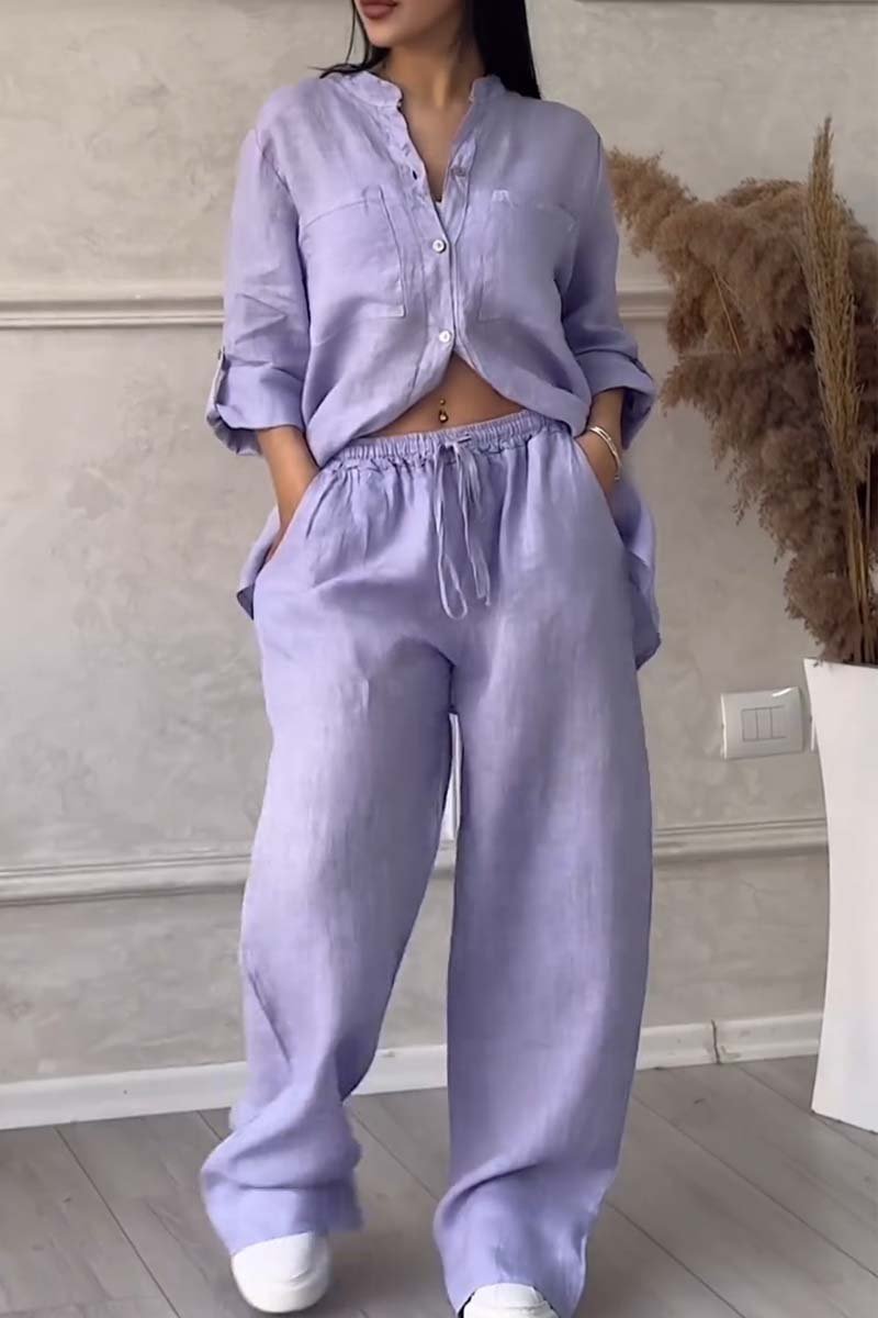 Fara | Ensemble Luxe en Coton et Lin – Chemise et Pantalon