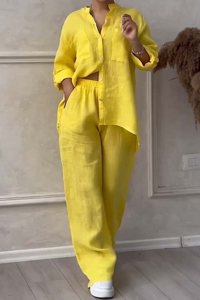 Fara | Ensemble Luxe en Coton et Lin – Chemise et Pantalon