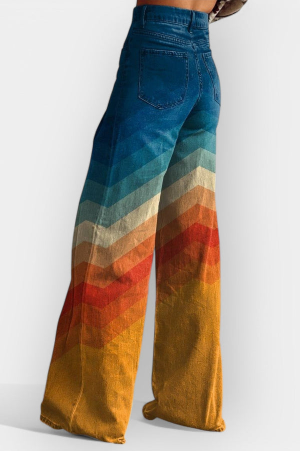 Pantalon évasé taille haute