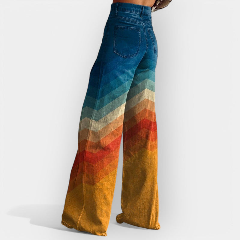 Pantalon évasé taille haute
