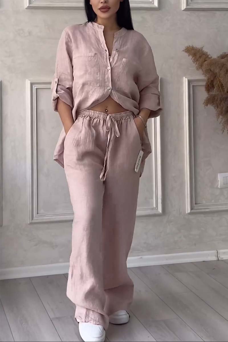 Fara | Ensemble Luxe en Coton et Lin – Chemise et Pantalon