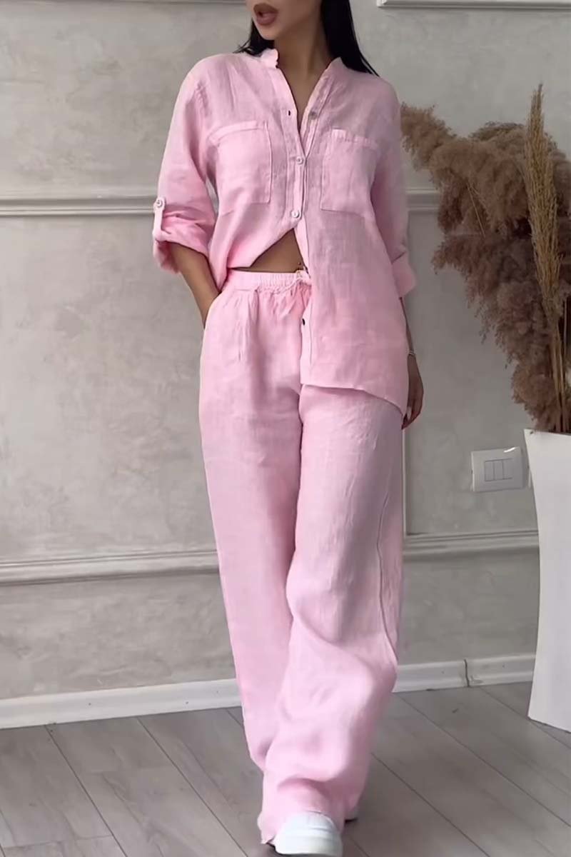 Fara | Ensemble Luxe en Coton et Lin – Chemise et Pantalon