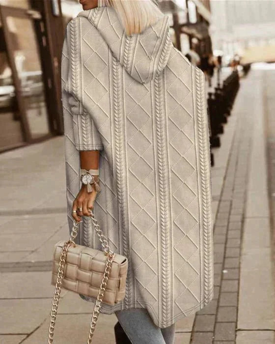 Jelone - Cardigan à capuche longueur prolongée