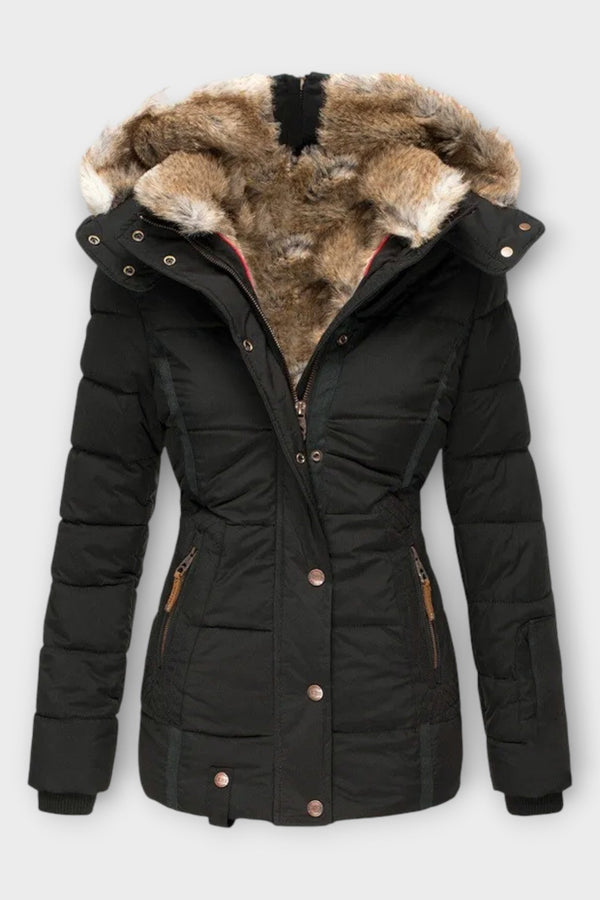 Emine - Veste Douillette Doublée de Fourrure Synthétique