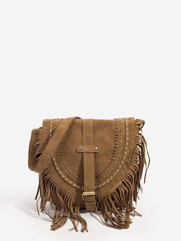 Riley™ - Sac fait main avec franges et boucle